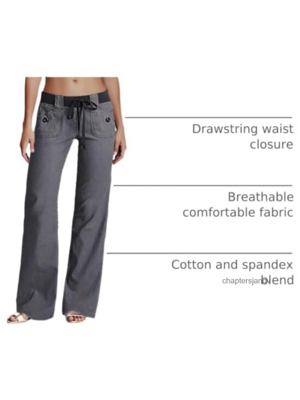Low Rise Cargo Wide Leg Drawstring Pants - Picture 3 of 6